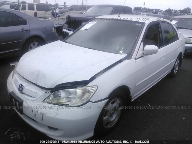 JHMES95605S026853 - 2005 HONDA CIVIC HYBRID WHITE photo 2