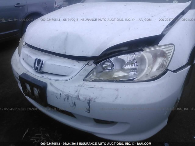 JHMES95605S026853 - 2005 HONDA CIVIC HYBRID WHITE photo 6