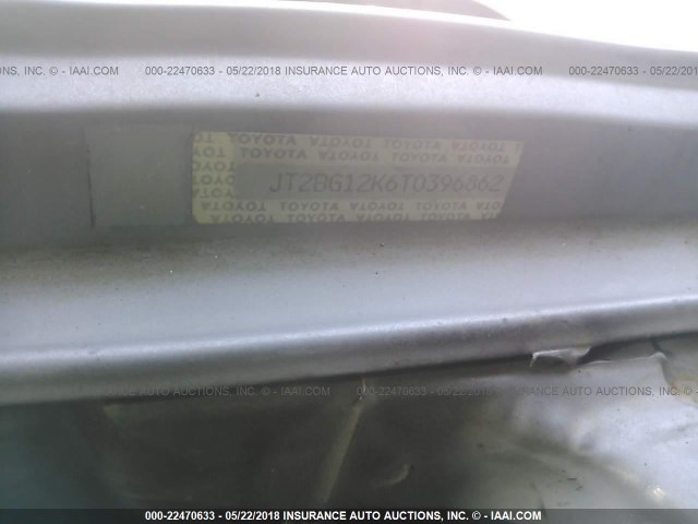 JT2BG12K6T0396862 - 1996 TOYOTA CAMRY DX/LE/XLE SILVER photo 9