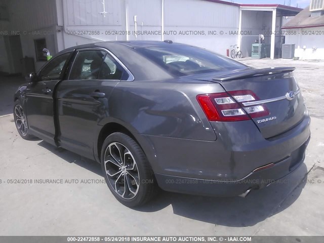 1FAHP2KT6FG167308 - 2015 FORD TAURUS SHO GRAY photo 3