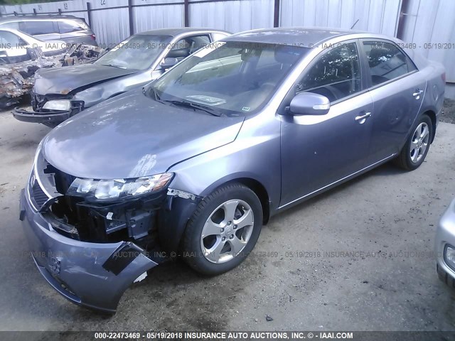 KNAFU4A26A5258059 - 2010 KIA FORTE EX BLUE photo 2