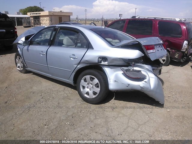 5NPET46C68H301666 - 2008 HYUNDAI SONATA GLS BLUE photo 3