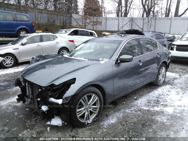 JN1CV6AR9DM751419 - 2013 INFINITI G37 GRAY photo 2