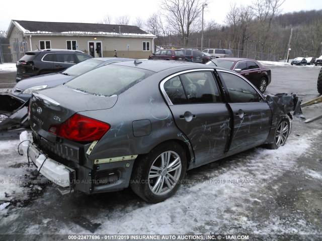 JN1CV6AR9DM751419 - 2013 INFINITI G37 GRAY photo 4