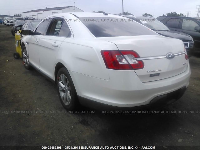 1FAHP2EW0AG162345 - 2010 FORD TAURUS SEL WHITE photo 3