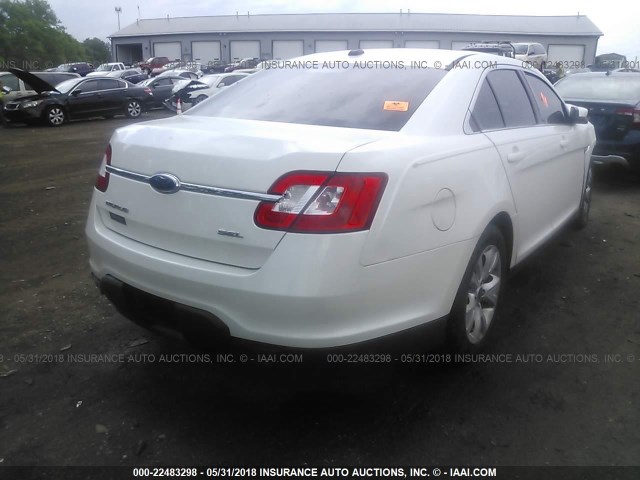 1FAHP2EW0AG162345 - 2010 FORD TAURUS SEL WHITE photo 4