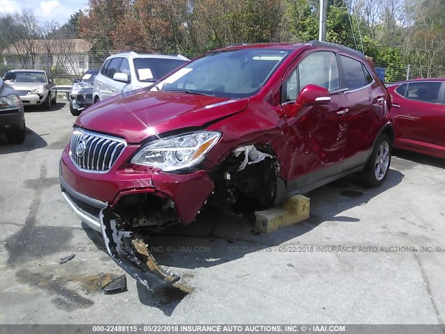 KL4CJASB3EB779091 - 2014 BUICK ENCORE RED photo 2