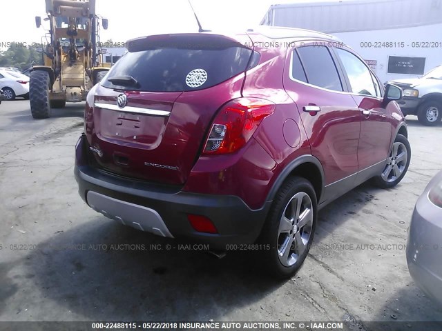 KL4CJASB3EB779091 - 2014 BUICK ENCORE RED photo 4