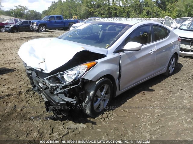 KMHDH4AE8DU787530 - 2013 HYUNDAI ELANTRA GLS/LIMITED SILVER photo 2