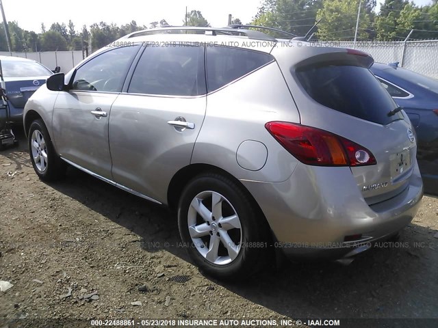 JN8AZ18U99W024948 - 2009 NISSAN MURANO S/SL Champagne photo 3