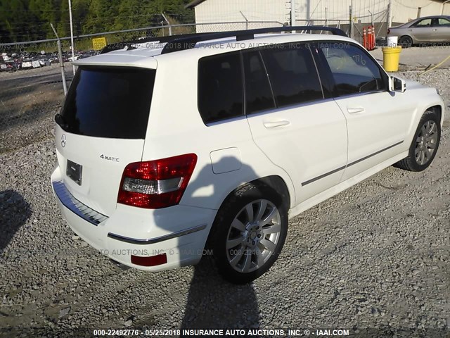 WDCGG8HB8CF861887 - 2012 MERCEDES-BENZ GLK WHITE photo 4