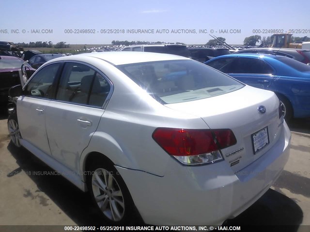 4S3BMCA65E3036418 - 2014 SUBARU LEGACY 2.5I WHITE photo 3