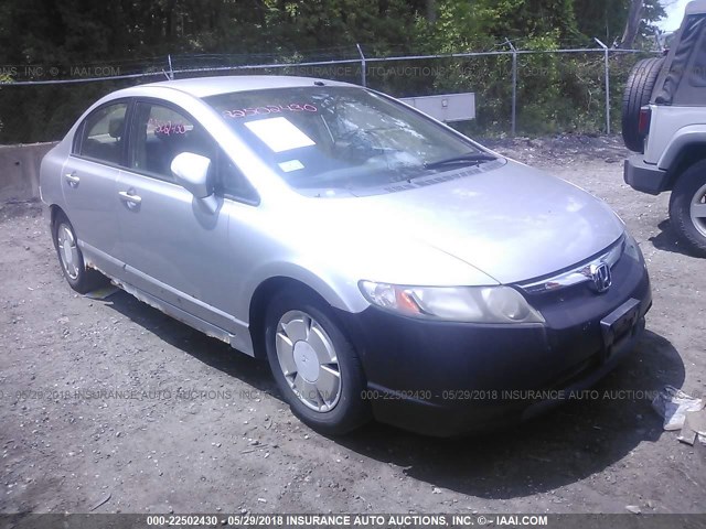 JHMFA36296S000107 - 2006 HONDA CIVIC HYBRID SILVER photo 1