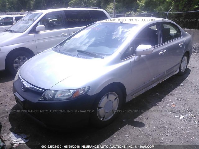 JHMFA36296S000107 - 2006 HONDA CIVIC HYBRID SILVER photo 2