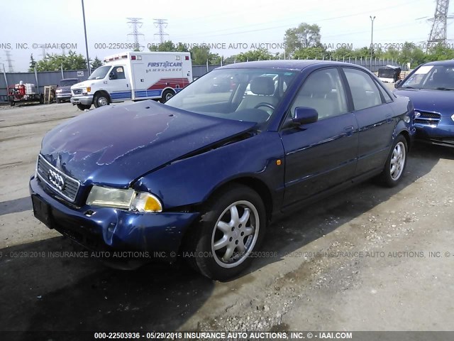 WAUCB28D9XA063187 - 1999 AUDI A4 1.8T QUATTRO BLUE photo 2