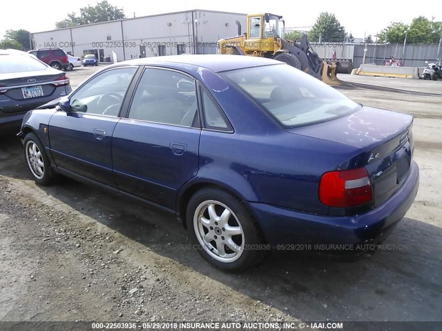 WAUCB28D9XA063187 - 1999 AUDI A4 1.8T QUATTRO BLUE photo 3