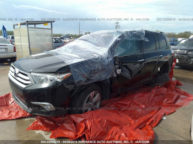 5TDDK3EH3CS152285 - 2012 TOYOTA HIGHLANDER LIMITED BLACK photo 2