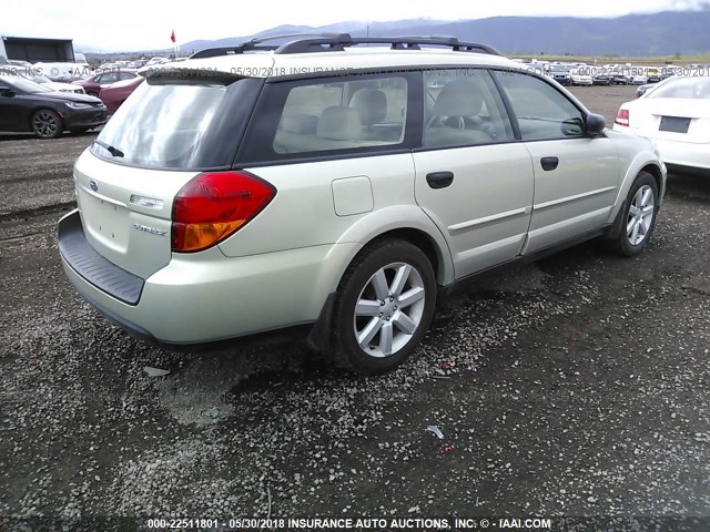 4S4BP61C767302378 - 2006 SUBARU LEGACY OUTBACK 2.5I GOLD photo 4