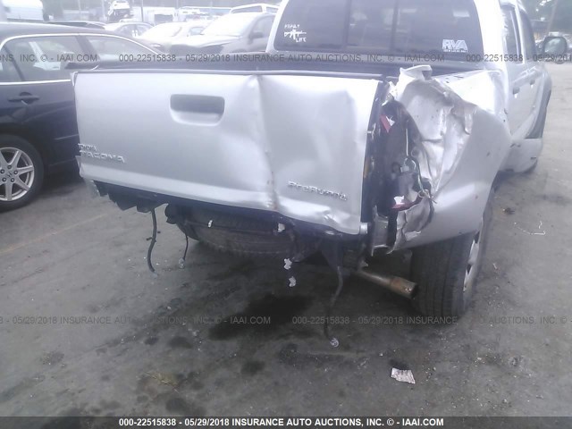 5TFJX4GN2DX024385 - 2013 TOYOTA TACOMA DOUBLE CAB SILVER photo 6