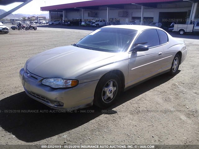 2G1WW12E649426769 - 2004 CHEVROLET MONTE CARLO LS GOLD photo 2