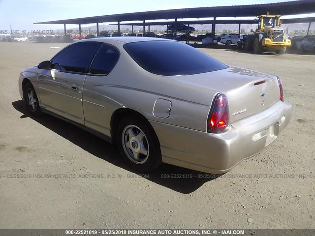 2G1WW12E649426769 - 2004 CHEVROLET MONTE CARLO LS GOLD photo 3