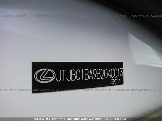 JTJBC1BA9B2040013 - 2011 LEXUS RX 450 WHITE photo 9