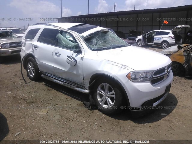 1C4RDJDG2DC680593 - 2013 DODGE DURANGO CREW WHITE photo 1