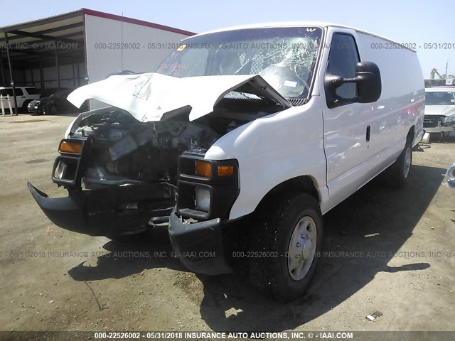 1FTNS14W59DA47695 - 2009 FORD ECONOLINE E150 VAN WHITE photo 2