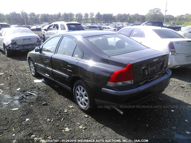 YV1RS61R322112620 - 2002 VOLVO S60 BLACK photo 3