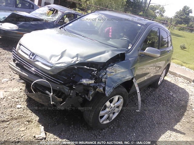 JHLRE48748C055548 - 2008 HONDA CR-V EXL GREEN photo 2