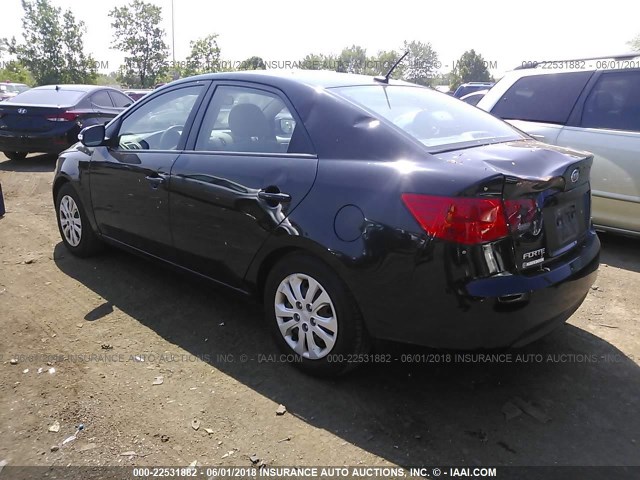 KNAFU4A2XA5860284 - 2010 KIA FORTE EX BLACK photo 3