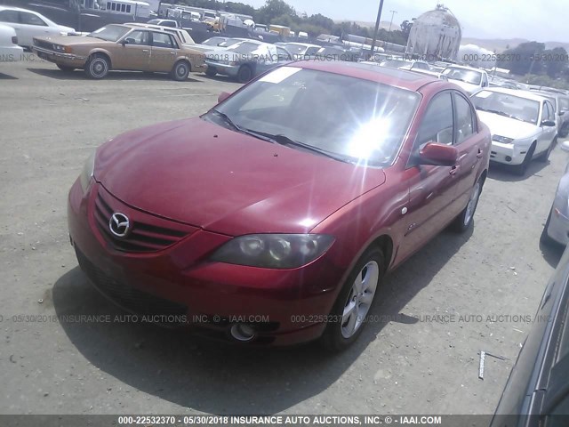 JM1BK323351230175 - 2005 MAZDA 3 S RED photo 2