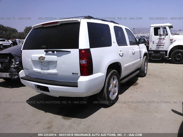 1GNFK13097R241641 - 2007 CHEVROLET TAHOE K1500 WHITE photo 4