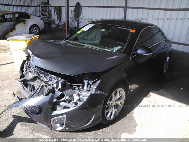 2G4GV5GVXC9203160 - 2012 BUICK REGAL GS GRAY photo 2