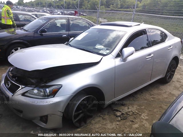 JTHCE5C21B5000716 - 2011 LEXUS IS 350 GRAY photo 2