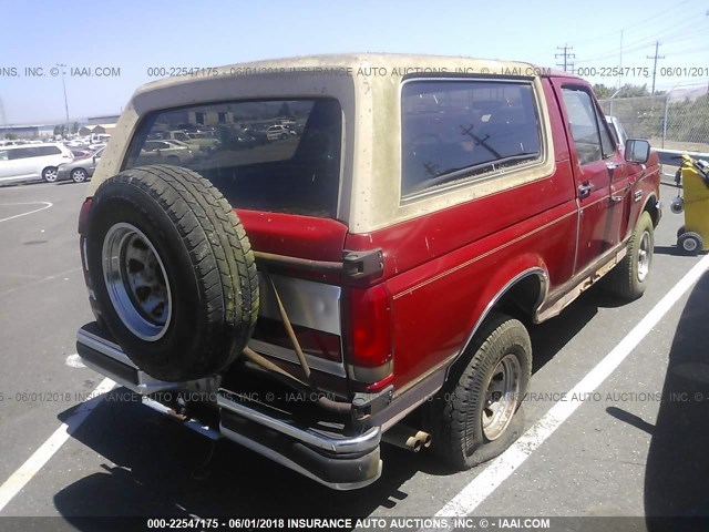 1FMEU15H8KLA81891 - 1989 FORD BRONCO U100 RED photo 4