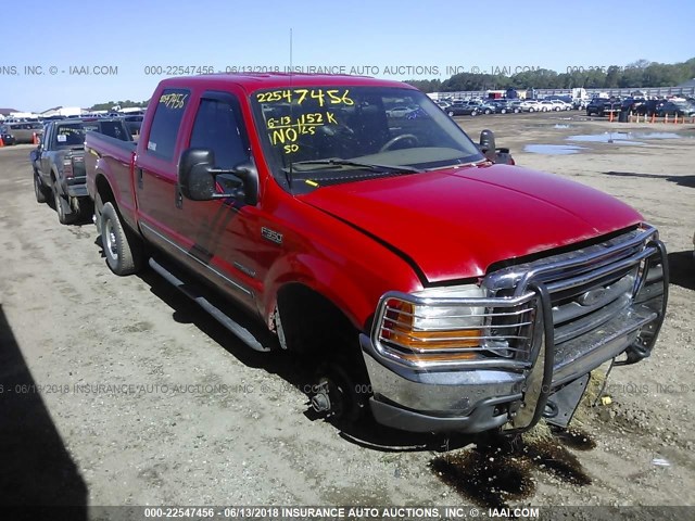 1FTSW31F8YED97743 - 2000 FORD F350 SRW SUPER DUTY RED photo 1