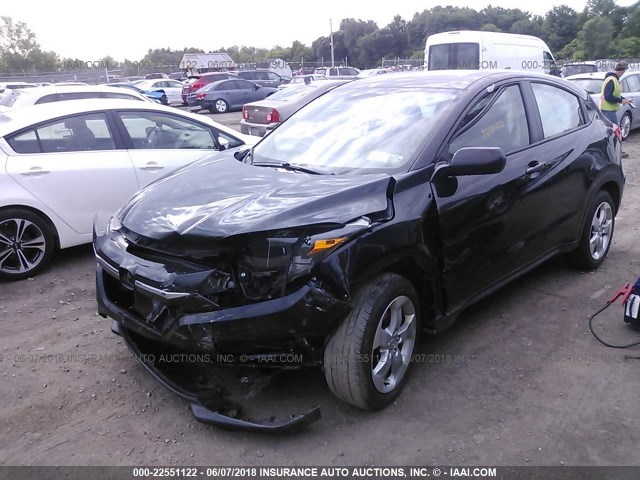 3CZRU6H37GM726551 - 2016 HONDA HR-V LX BLACK photo 2