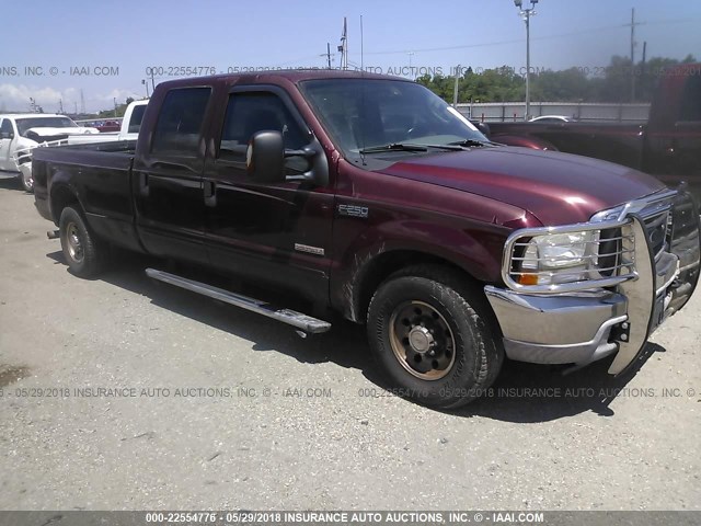 1FTNW20PX4EB27893 - 2004 FORD F250 SUPER DUTY MAROON photo 1