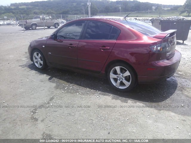 JM1BK323861537276 - 2006 MAZDA 3 S MAROON photo 3