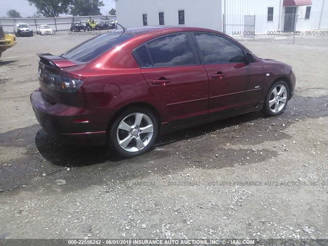 JM1BK323861537276 - 2006 MAZDA 3 S MAROON photo 4