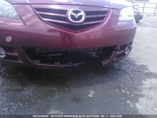 JM1BK323861537276 - 2006 MAZDA 3 S MAROON photo 6