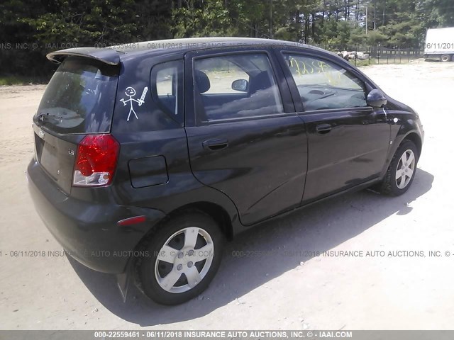 KL1TD666X8B232967 - 2008 CHEVROLET AVEO LS BLACK photo 4