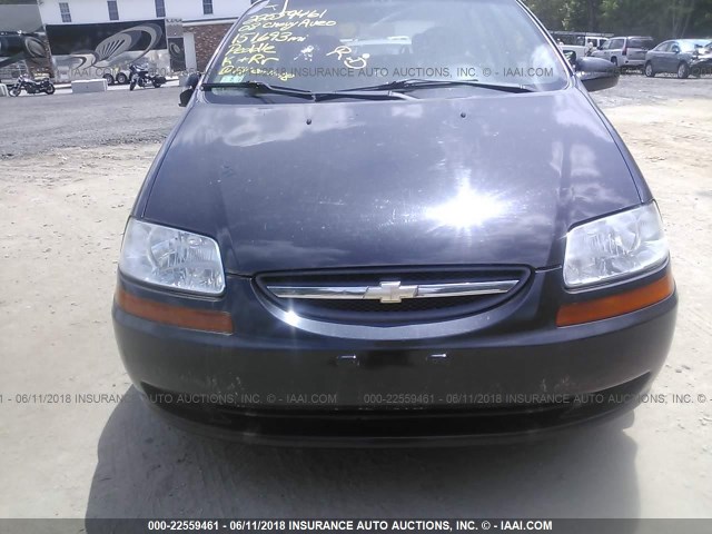 KL1TD666X8B232967 - 2008 CHEVROLET AVEO LS BLACK photo 6