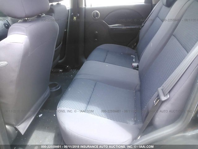 KL1TD666X8B232967 - 2008 CHEVROLET AVEO LS BLACK photo 8