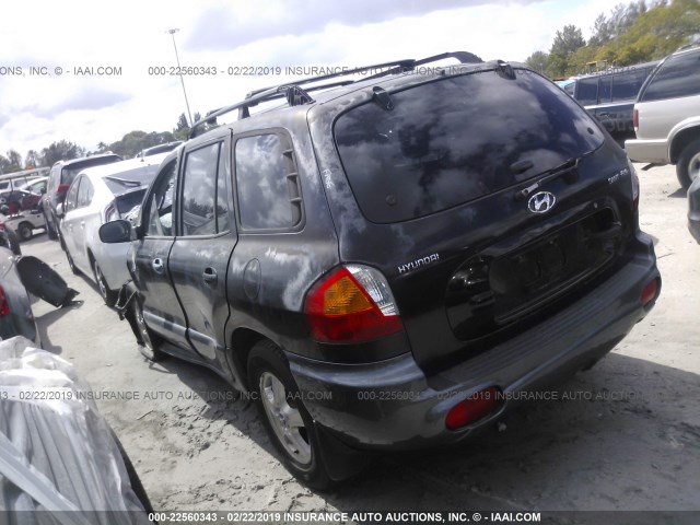 KM8SB12B02U338643 - 2002 HYUNDAI SANTA FE GL BLACK photo 3