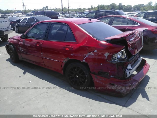 JTHBD192220034658 - 2002 LEXUS IS 300 RED photo 3