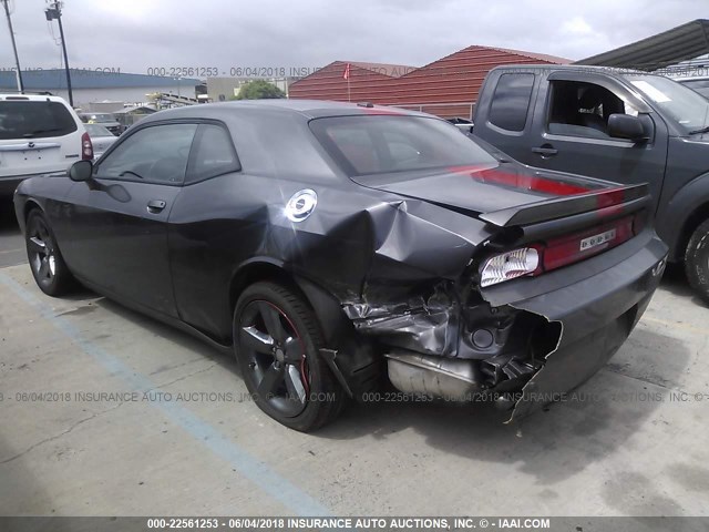 2C3CDYAG9DH728658 - 2013 DODGE CHALLENGER SXT GRAY photo 3