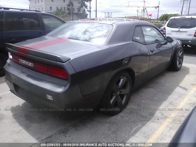 2C3CDYAG9DH728658 - 2013 DODGE CHALLENGER SXT GRAY photo 4