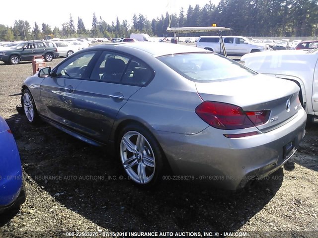 WBA6D2C52GGT65764 - 2016 BMW 640 XI/GRAN COUPE GRAY photo 3